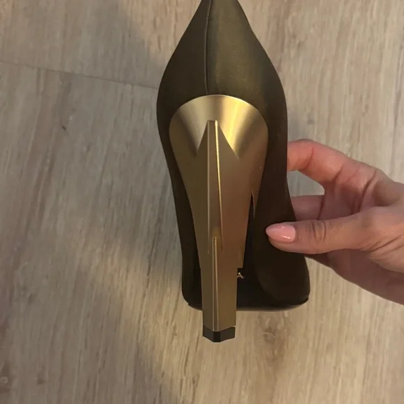 Prada Metallic Bronze Lightning-Heel Pumps - Picture 6 of 7